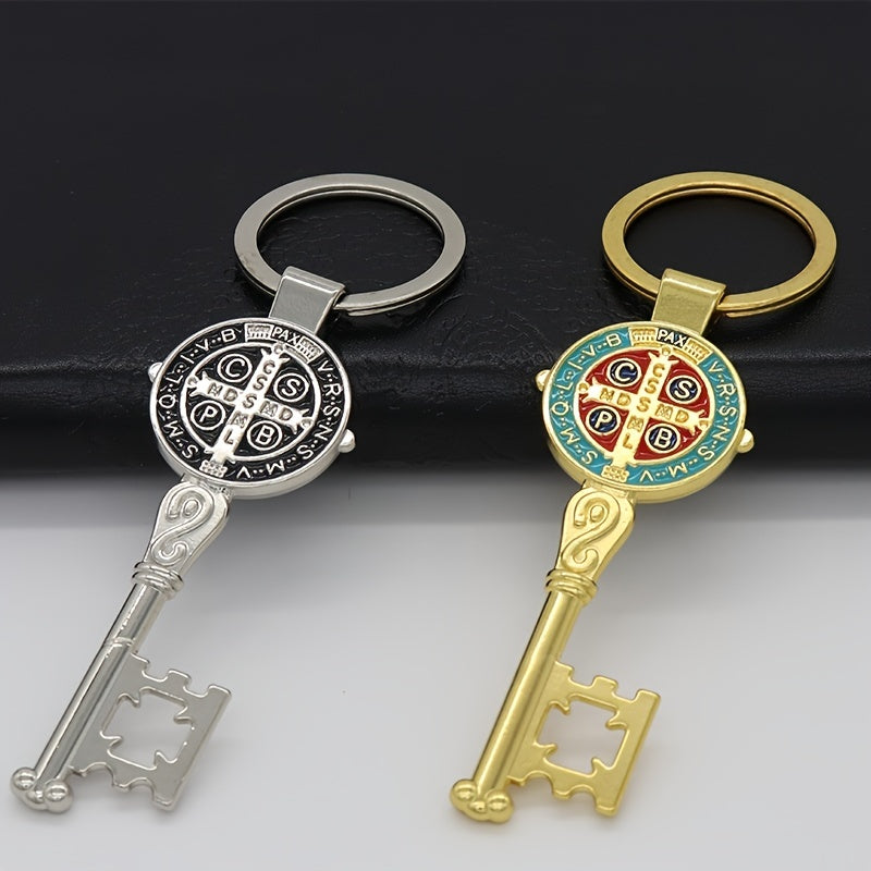 Bohemian Key Shape Keychain Pendant Vintage Silvery Golden Bag Keyring Ornament