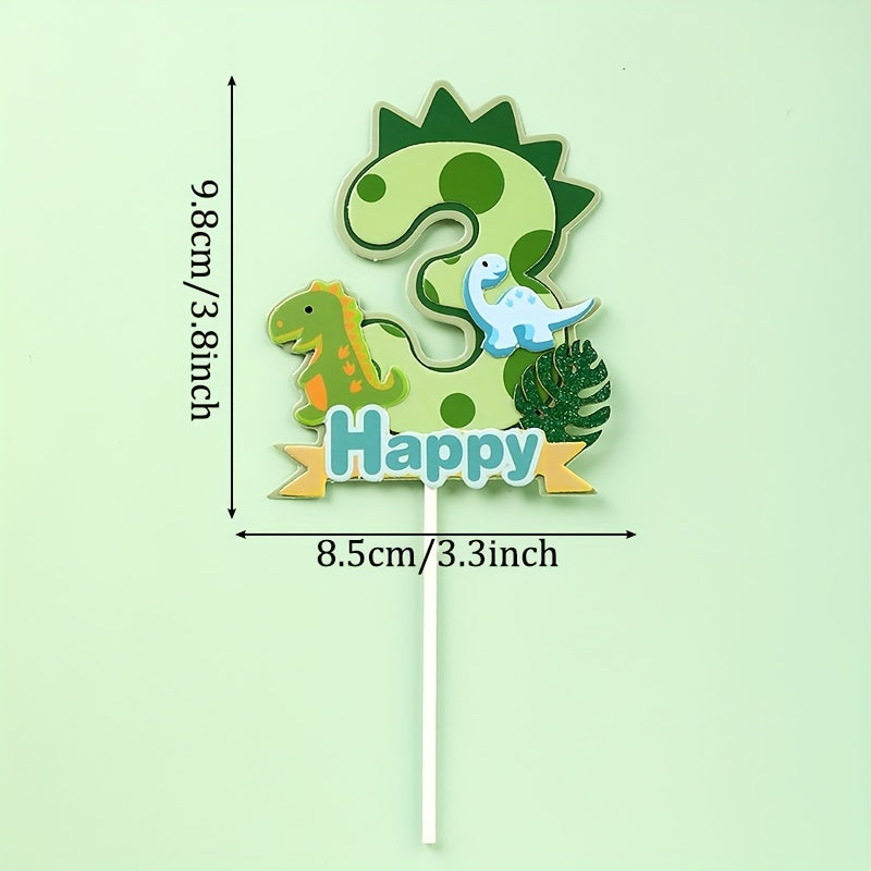 Green Dinosaur Cake Topper for Kids' Birthdays