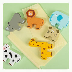 Wooden Animal Sorting Board for Toddlers with 6 Animals