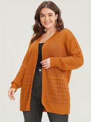  Hollow Out Long Sleeve Knitted Cardigan
