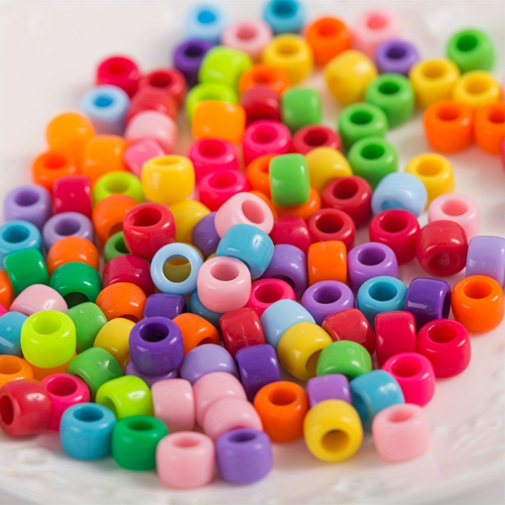 100pcs 24inch Mixed Line Acrylic Column Tube Pony Beads