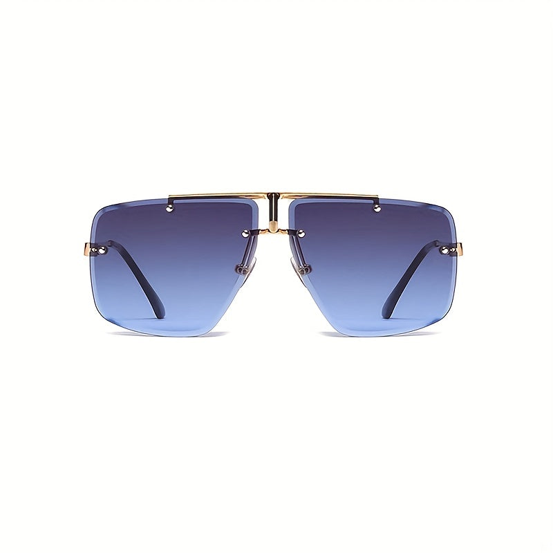 Aviator Sunglasses Gradient Rimless UV400 Metal Glasses