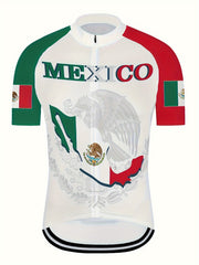 Men's Mexico Flag Cycling Jersey Short Sleeve Quick Drying Breathable