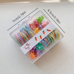42pcs Candy Hair Accessories Elastic Hair Rope Small Colorful Hair Clip