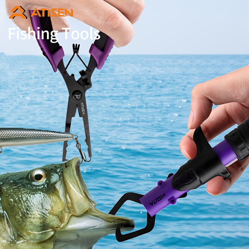 2pcs Fishing Pliers Plastic Handle Stainless Steel Fish Controller