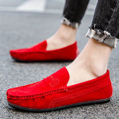 Men's Stitched Loafer Shoes Rubber Sole Slip On