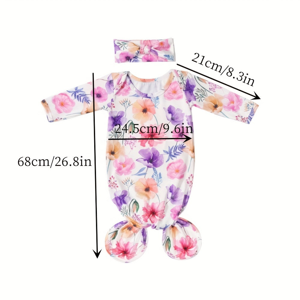 Newborn Photo Props Baby Wrap Set with Hairband