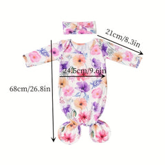 Newborn Photo Props Baby Wrap Set with Hairband