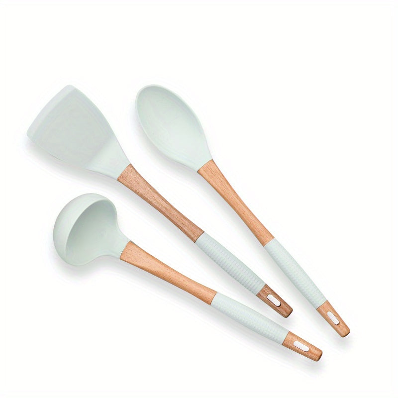 Silicone Cooking Spatula & Spoon Set for Non-Stick Pan