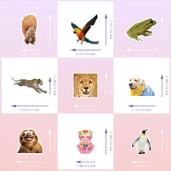 100pcs Realistic Animal Sticker Pack Vinyl Decals for Laptop Skateboard