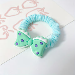 6pcs Candy Scrunchies Bow Hair Tie for Girls