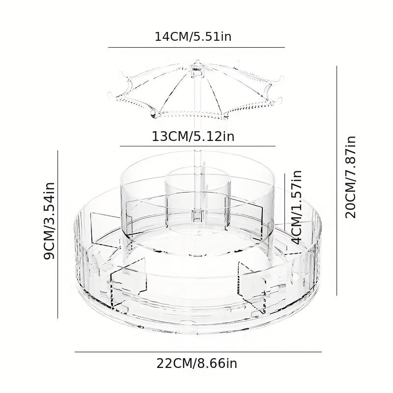 Adjustable 360-Degree Rotating Makeup Storage Display Case