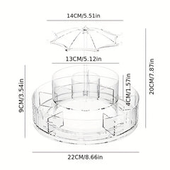 Adjustable 360-Degree Rotating Makeup Storage Display Case