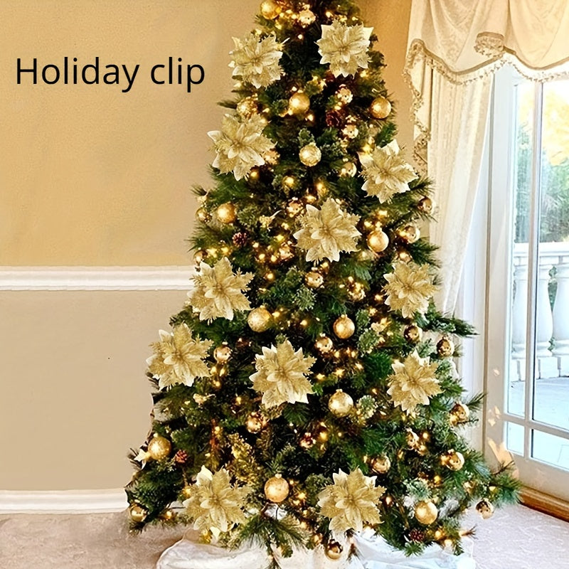 30pcs Mini Metal Clips Xmas Tree Flower Ornament Fixed Clip