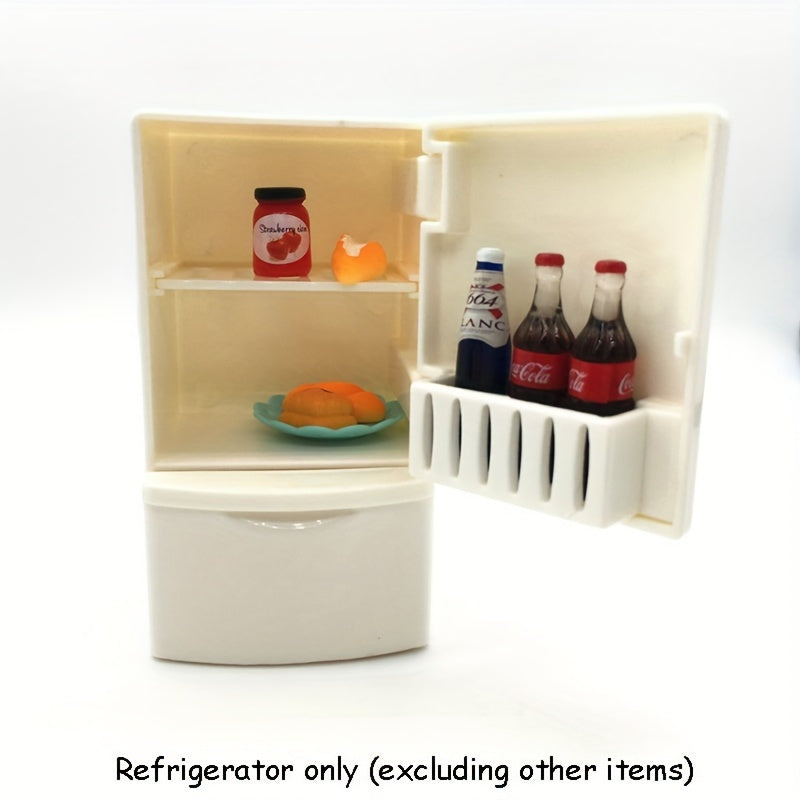 1:12 Scale Mini Fridge for Dollhouse - Realistic Kitchen Appliance