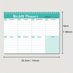 50 Sheets Coil Notebook Weekly Plan Diary Student Memo 3 Styles