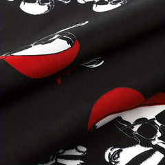 Skull Print Red Multifunctional Small Square Towel Men