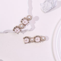 2pcs Faux Pearl Duck Billed Hair Clip for Women