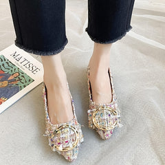 Women's Pointed Toe Loafer Shoes Lightweight Knit Slip On