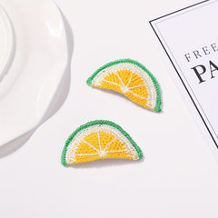 2pcs Lemon Hair Clips Knitted Sweet Side Hair Accessory