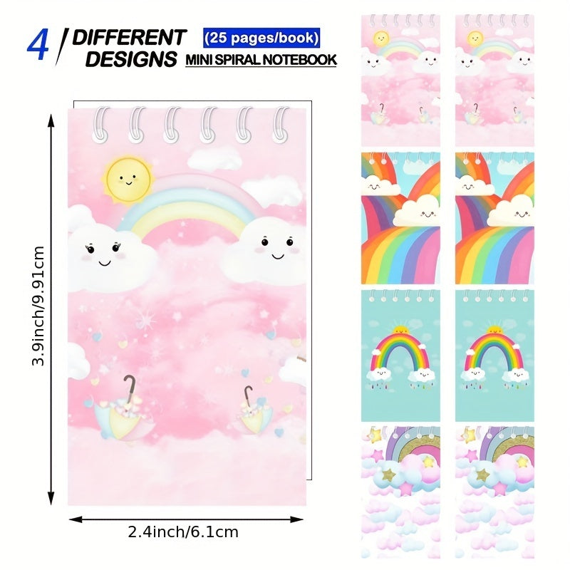 12pcs Mini Rainbow Notebook Party Favors