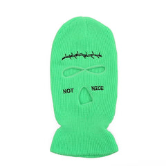 Embroidered Funny Hat 3 Hole Ski Mask Winter Warm Windproof Mask