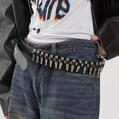PU Leather Bullet Punk Style Belt