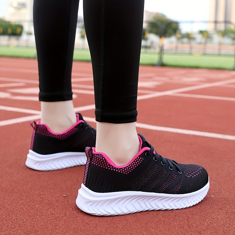 Mesh Flying Woven Running Shoes Lace Up Soft Sole Sports Shoes Women's