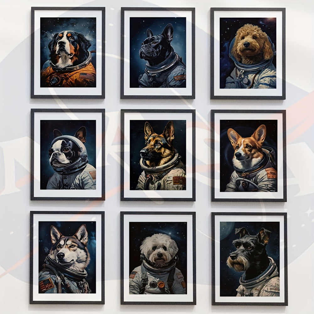 Dog Astronaut Poster For Kids, Home Decor, Nursery, Play Room Wall Painting