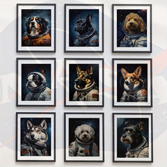Dog Astronaut Poster For Kids, Home Decor, Nursery, Play Room Wall Painting