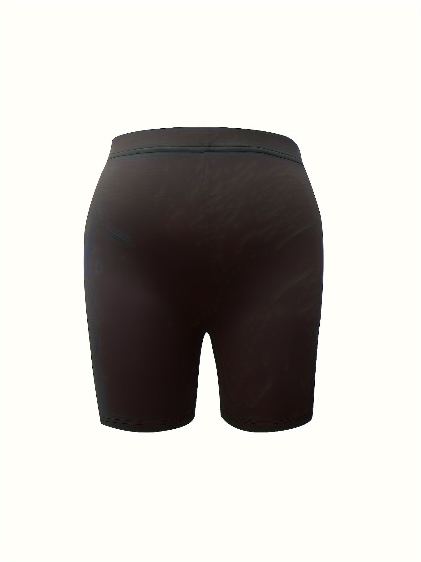  Casual Shorts Women's Plus Solid Elastic High Rise Biker Shorts