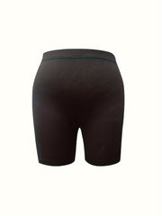  Casual Shorts Women's Plus Solid Elastic High Rise Biker Shorts