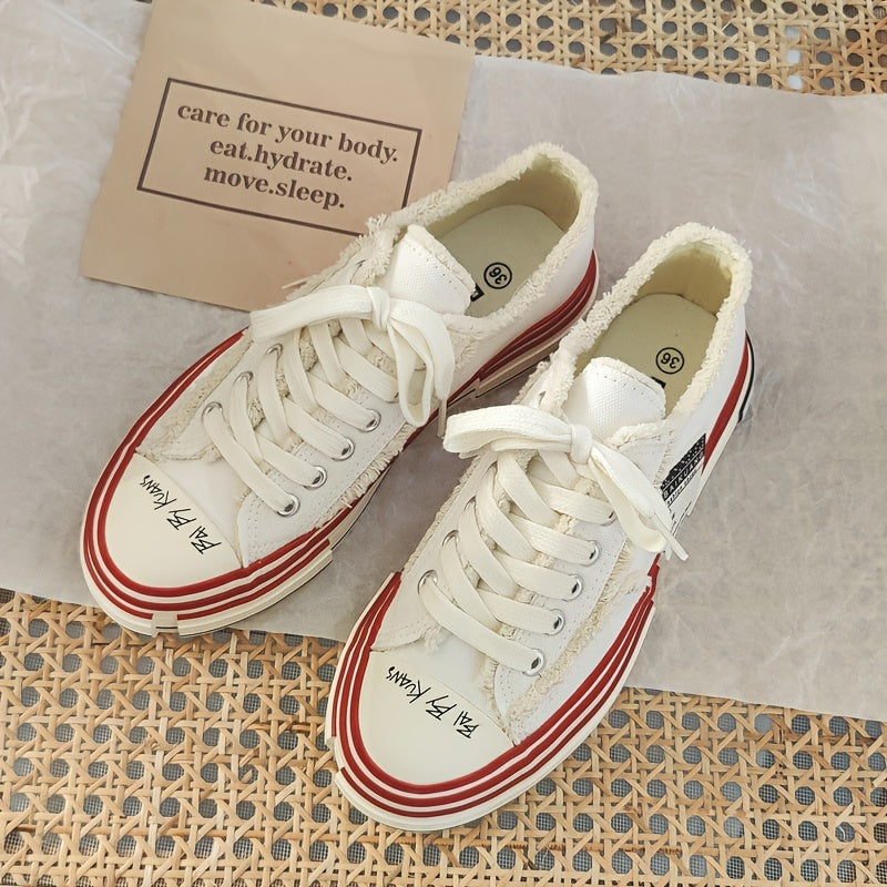 Women's Platform Canvas Lace up Skate Shoes