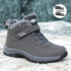 Men's High Top Snow Boots Cozy Non-slip Plush Outdoor Hiking Shoes