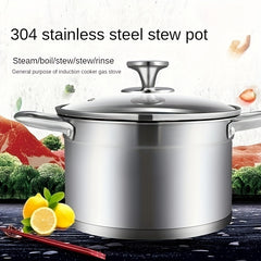 8.66'' Stainless Steel Saucepan 5L With Glass Cover