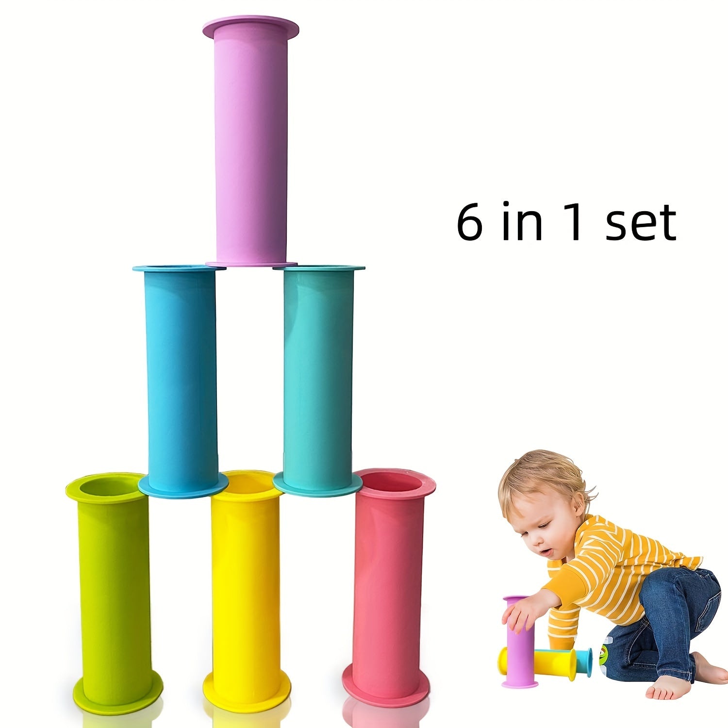 Silicone Sensory Toys for Kids Stacking & Balancing Puzzle Set