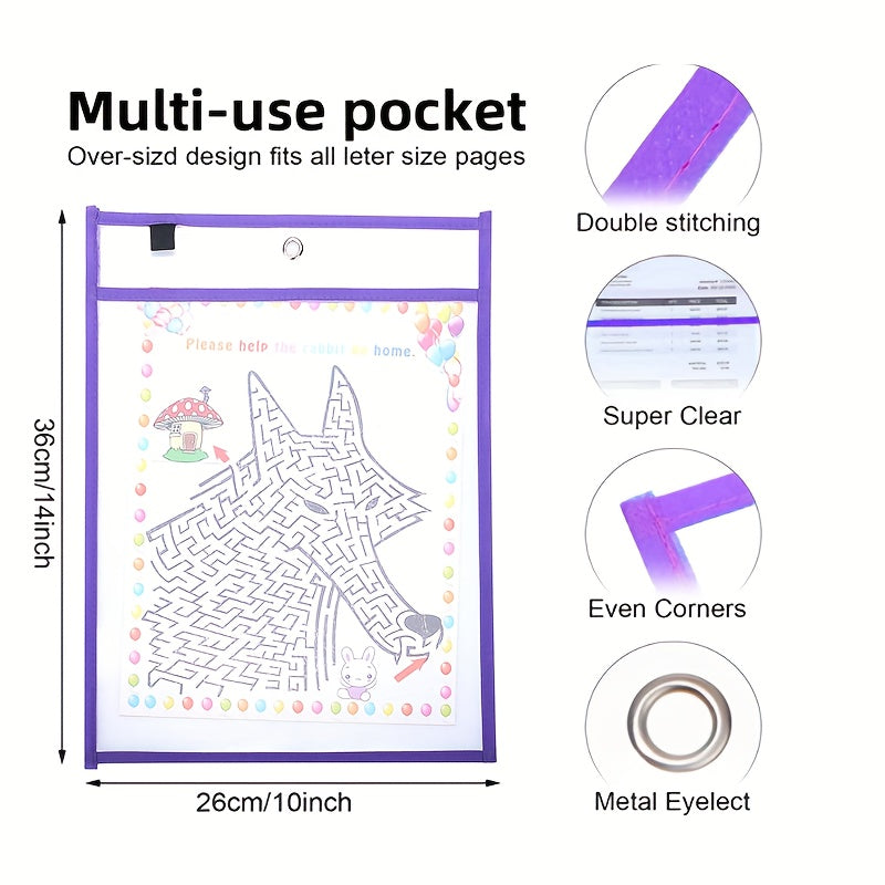 20pcs Dry Erase Bag Writable Reusable Document Bag