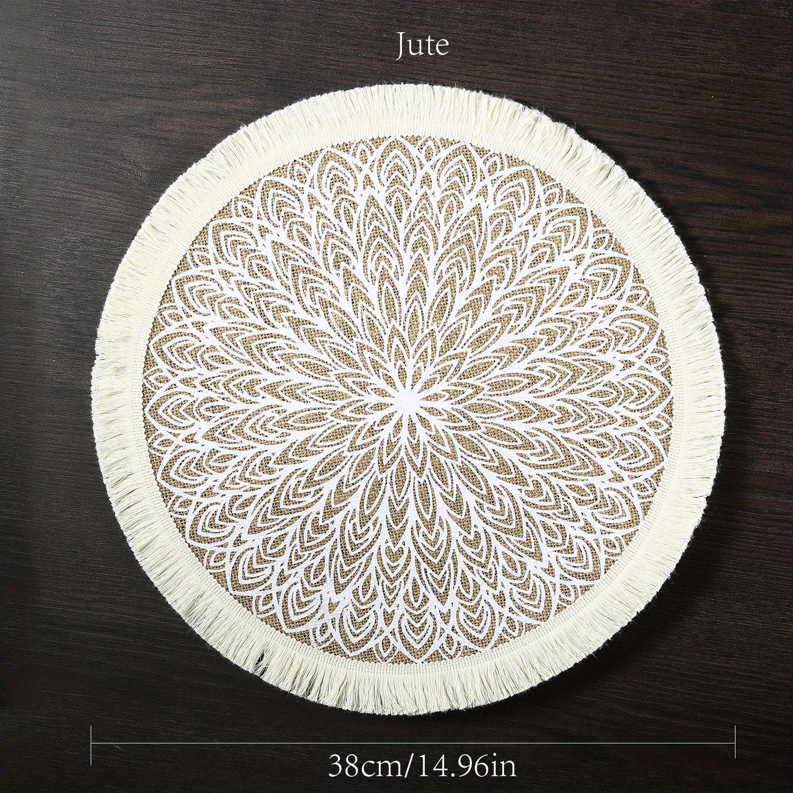 Boho Jute Placemat Tassel Waterproof Dustproof Anti Scalding