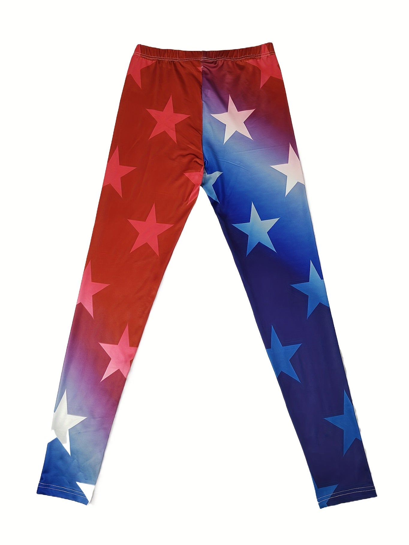 Flag Star Print Skinny Leggings Casual Stretchy Leggings