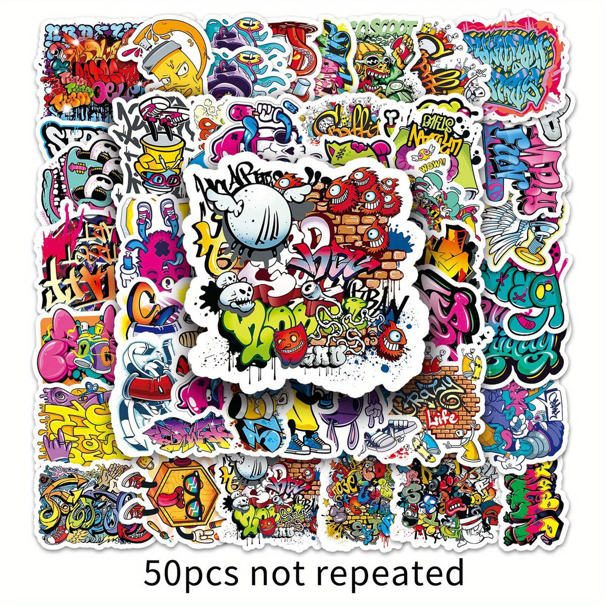 50pcs Street Graffiti Stickers DIY Phone Case Luggage Waterproof Stic