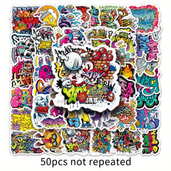 50pcs Street Graffiti Stickers DIY Phone Case Luggage Waterproof Stic