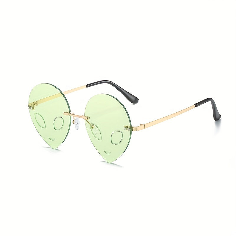 Men's Space Alien Metal Frame Glasses for Party and Travel
