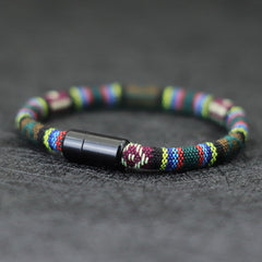 Men's Braided Leather Bracelet Bangle - Gift For Son