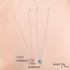 Ocean Heart Birthstone Necklace for the 12 Zodiac Signs