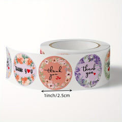 Floral Thank You Stickers, Waterproof, Small Business, Thanksgiving