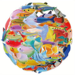 50pcs Tropical Fish Stickers for Desktop Decoration