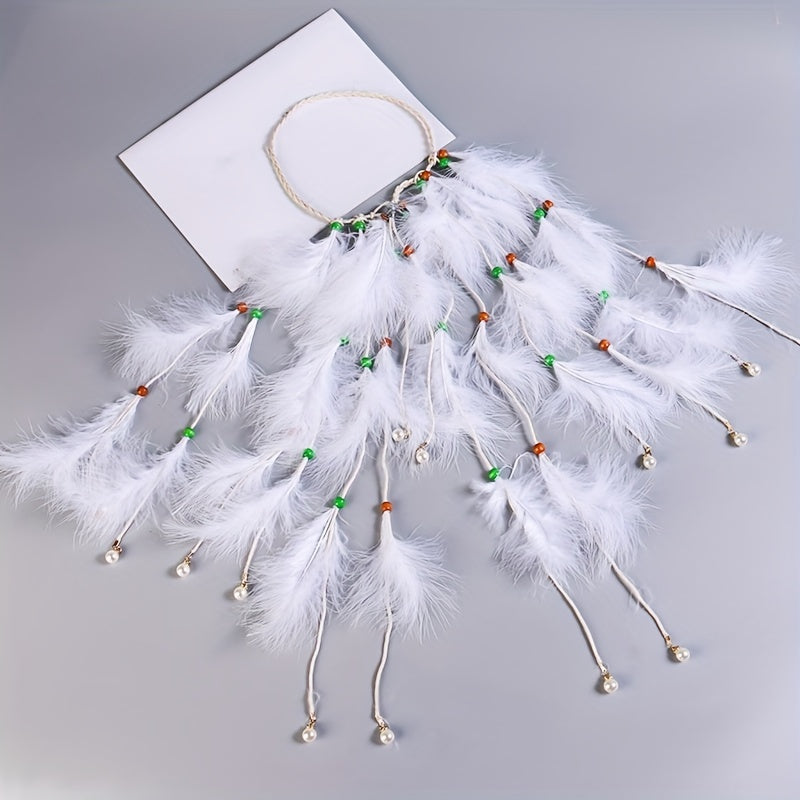 Boho Faux Feather Hair Rope Western Style Headband Hippie Style Hair Accessories