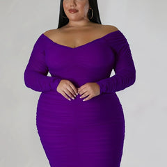  Sexy Bodycon Dress V Neck Mesh Sleeve High Rise