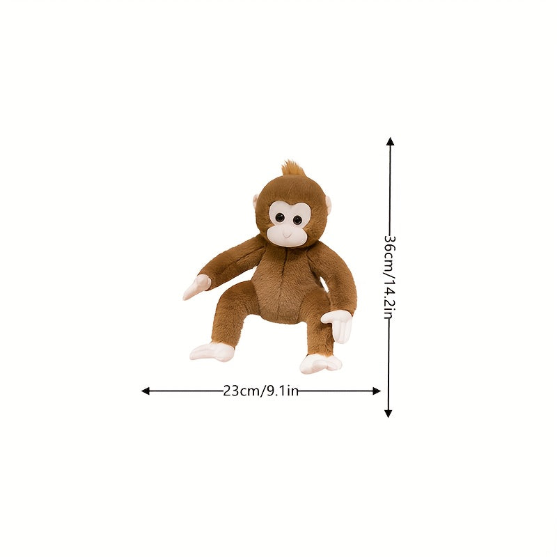 Soft Plush Monkey Toy Brown Cartoon Monkey Doll with Eyes & Limbs
