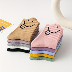 10 Pairs Expression Print Socks Women's Stockings